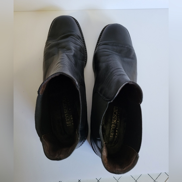 Vintage Hugo Buscati Black Leather Chelsea Boots Women's Size 10 - Picture 8 of 13